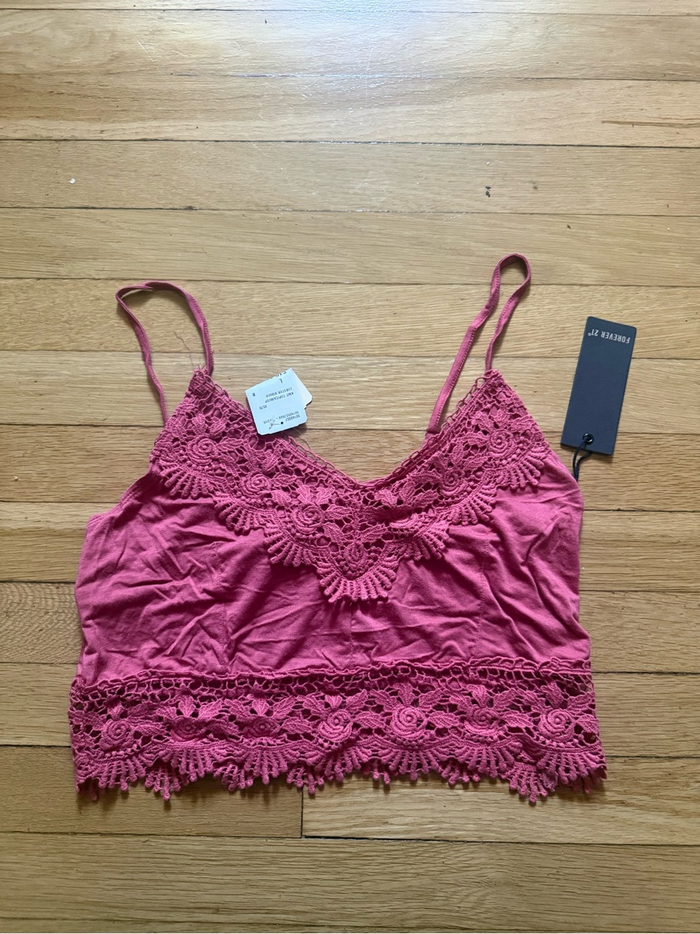 Forever 21 Coral Lace-Trim Cami